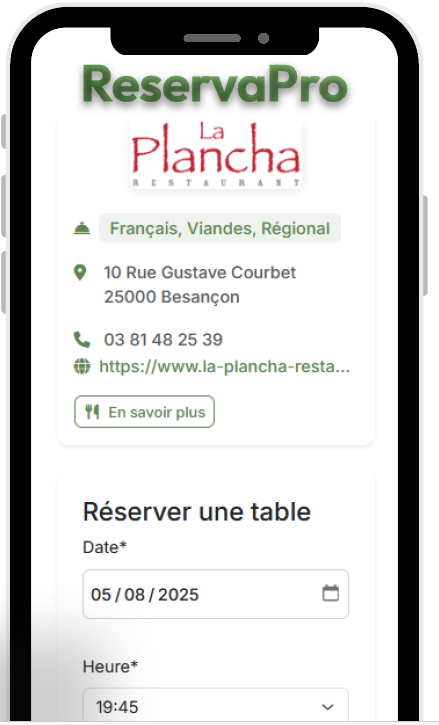 ReservaPro en situation - Application mobile de réservation